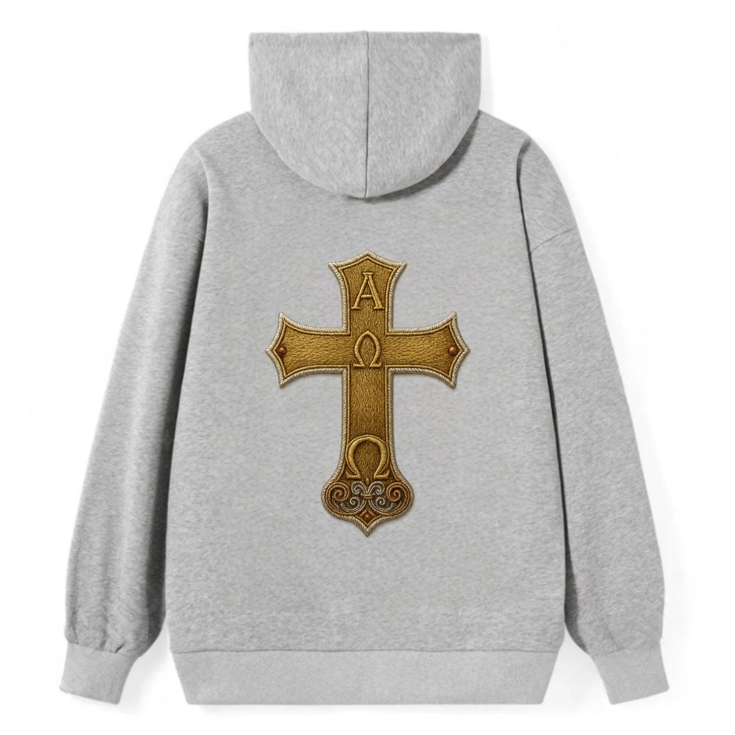 Alpha Omega Cross  - Classic Pullover Hoodie - Grey