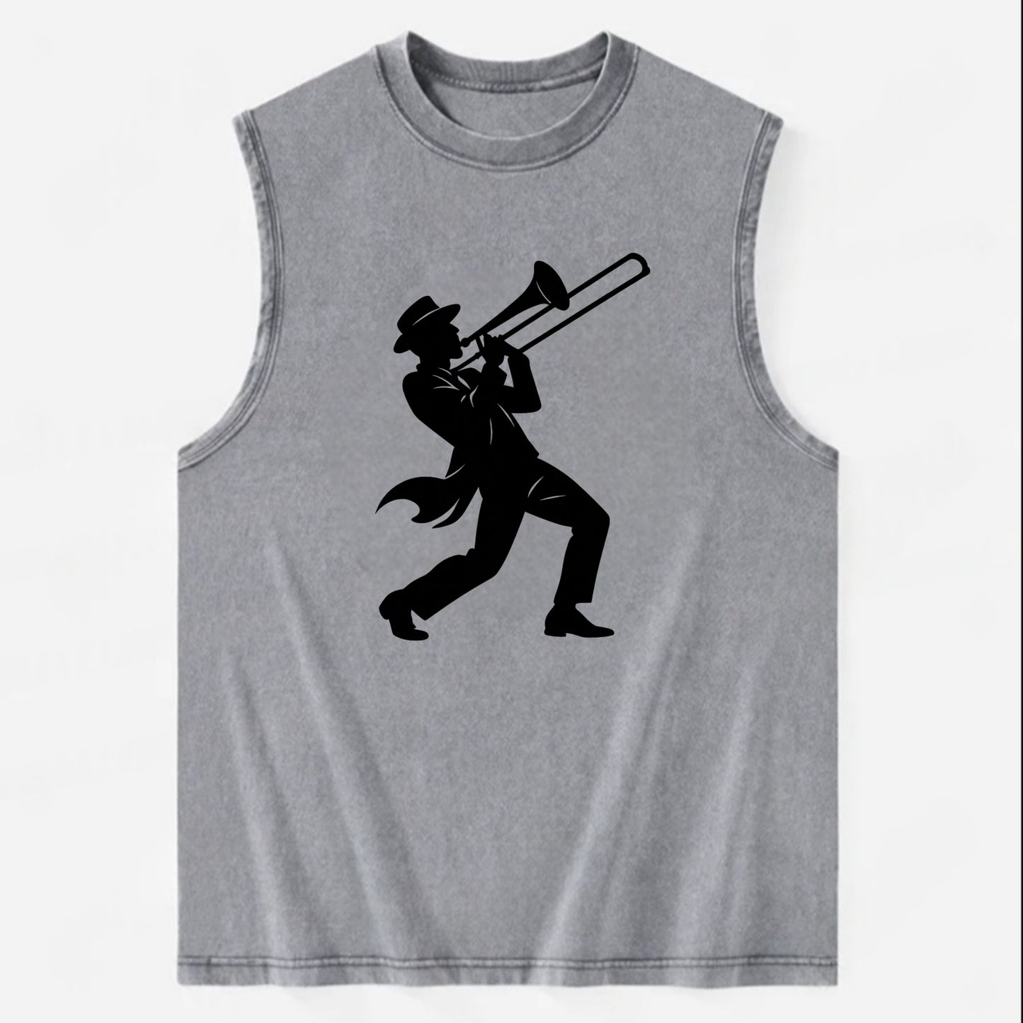 Trombone player jazz improvisation - Vintage Washed Tank - Grey