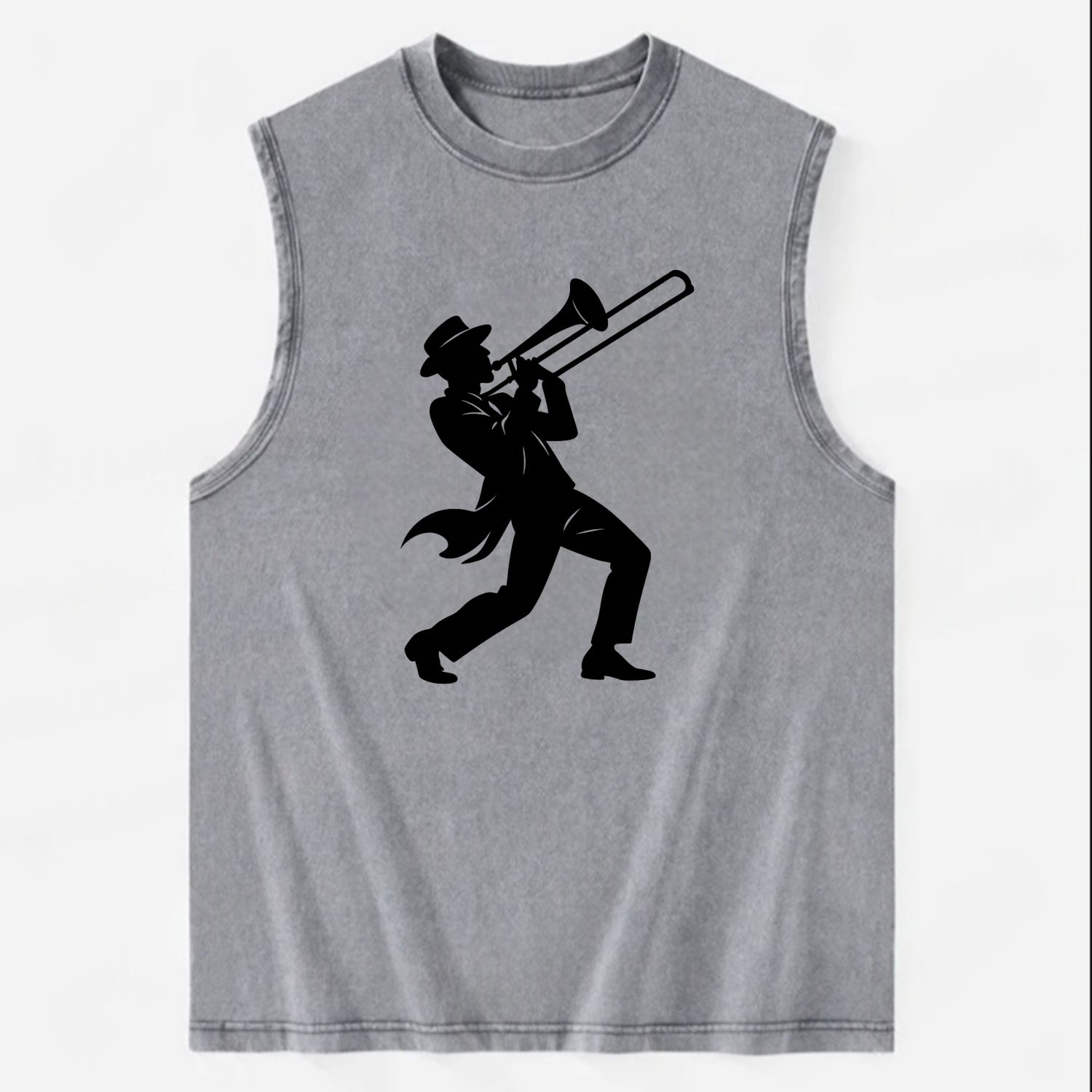 Trombone player jazz improvisation - Vintage Washed Tank - Grey