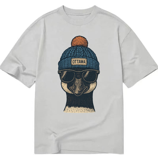 Ottawa Canadian Goose wearing Ottawa bea - Classic T-shirt - Grey