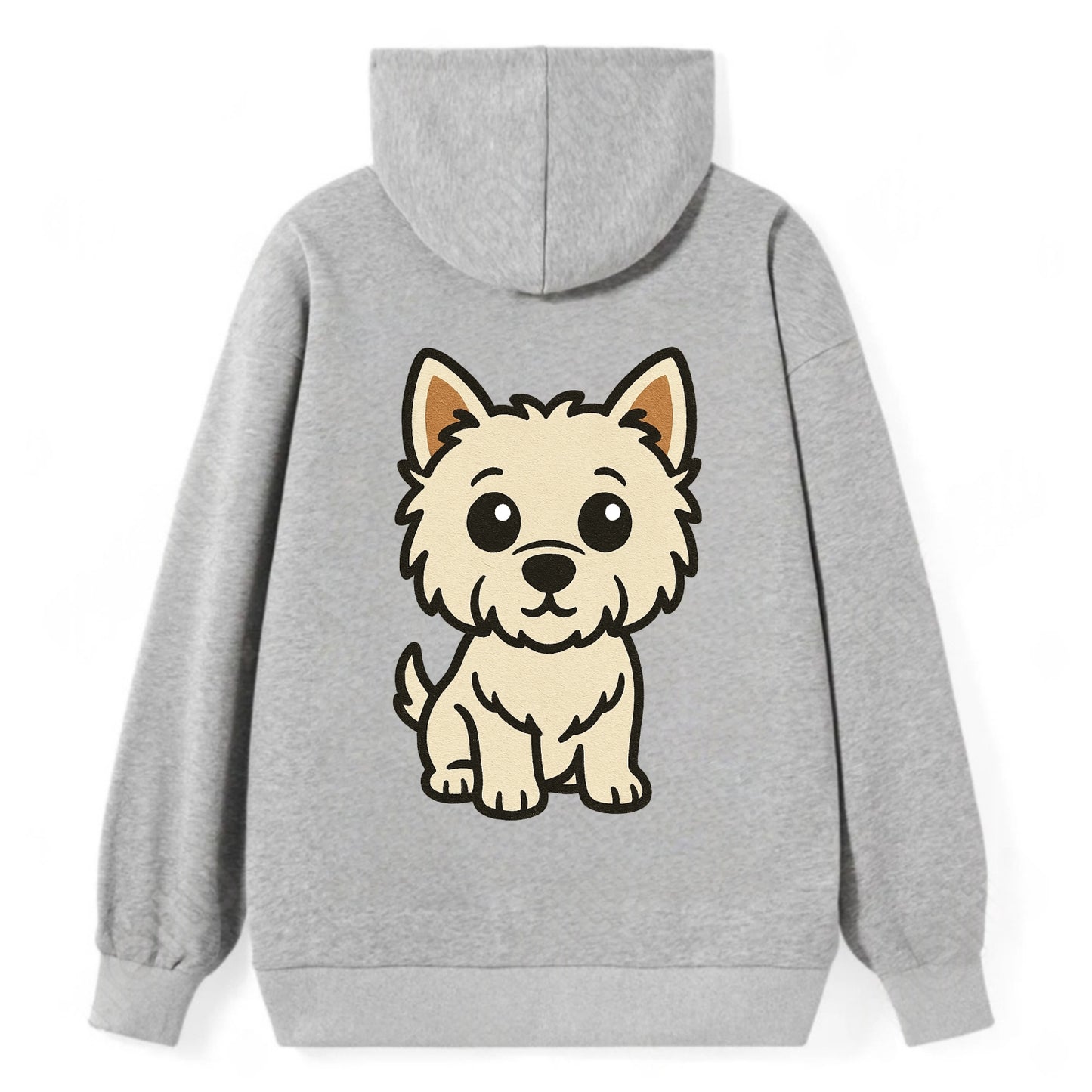 West Highland White Terrier - Alert standing pose - Classic Pullover Hoodie - Grey
