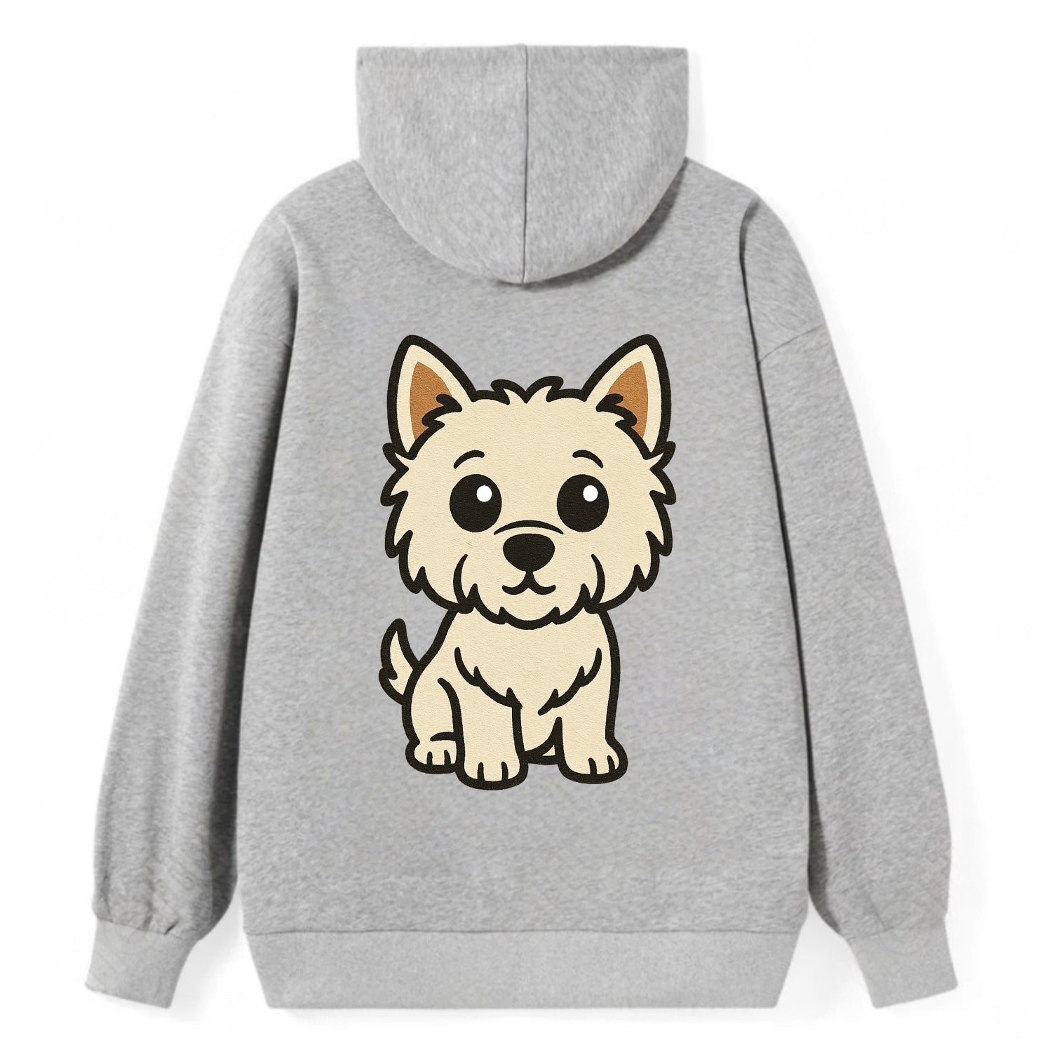 West Highland White Terrier - Alert standing pose - Classic Pullover Hoodie - Grey