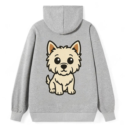 West Highland White Terrier - Alert standing pose - Classic Pullover Hoodie - Grey