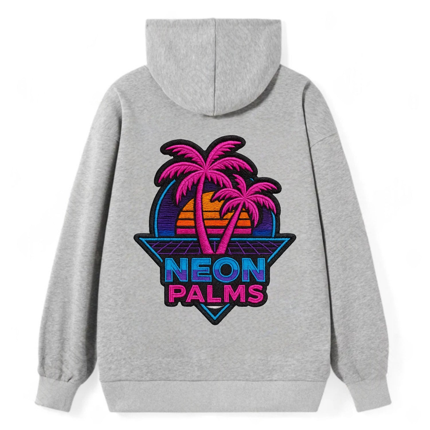 Neon Palms - Classic Pullover Hoodie - Grey