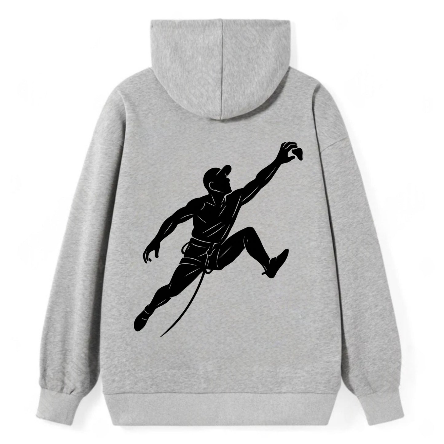 Rock wall climber reaching hold - Classic Pullover Hoodie - Grey
