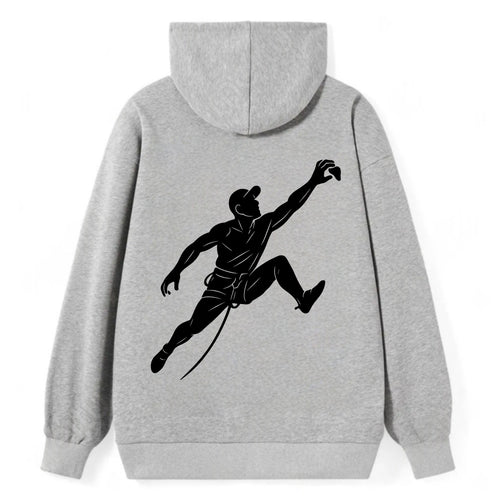 Rock wall climber reaching hold - Classic Pullover Hoodie