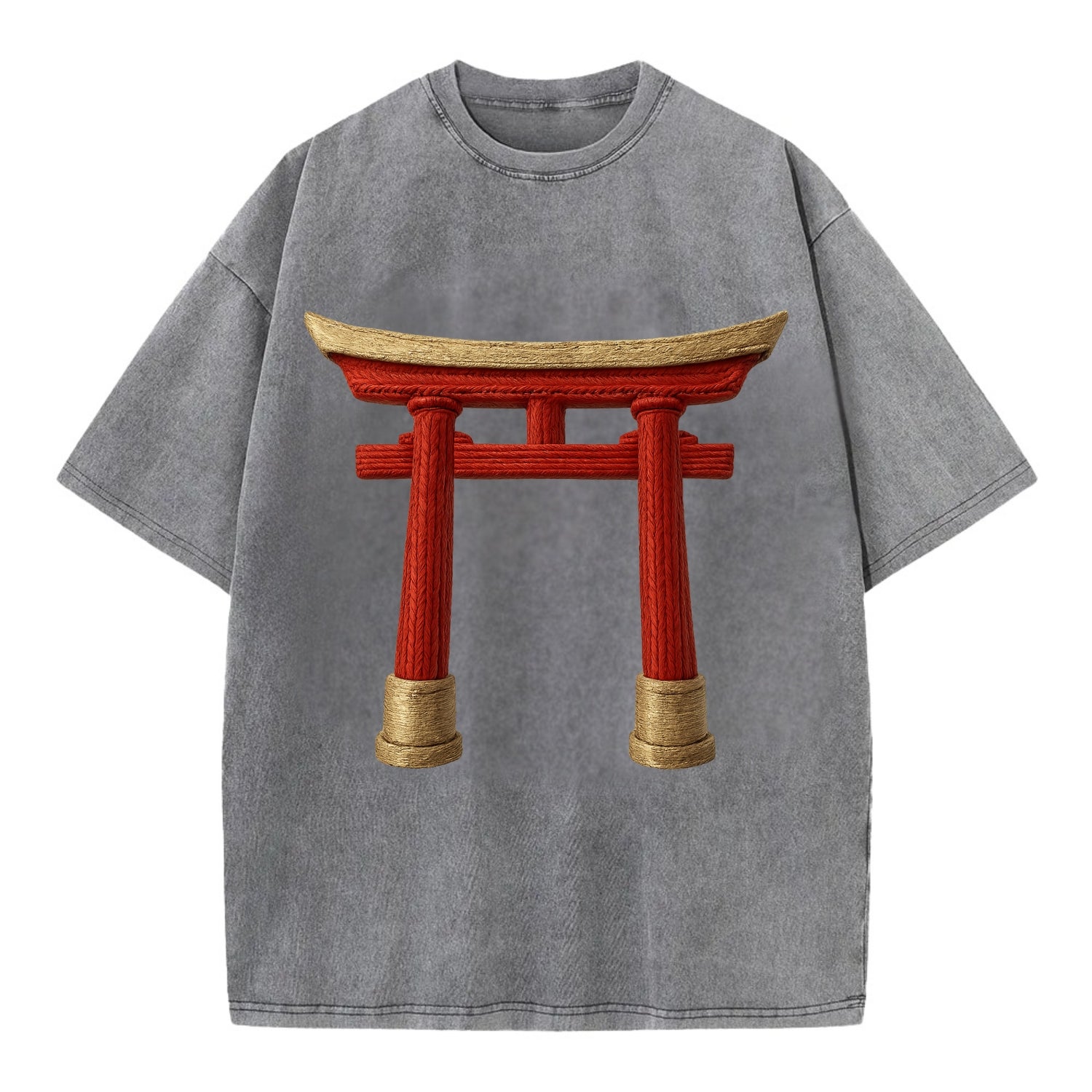 Japanese Torii Gate  - Vintage T-shirt - Grey