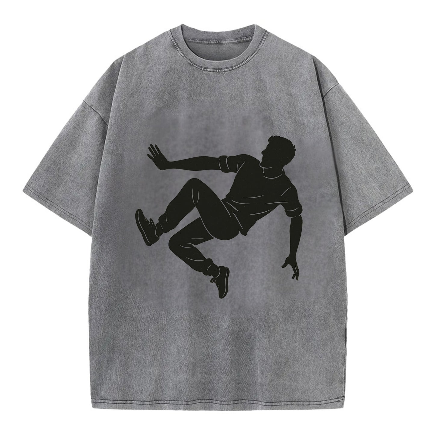 Parkour athlete wall run - Vintage T-shirt - Grey