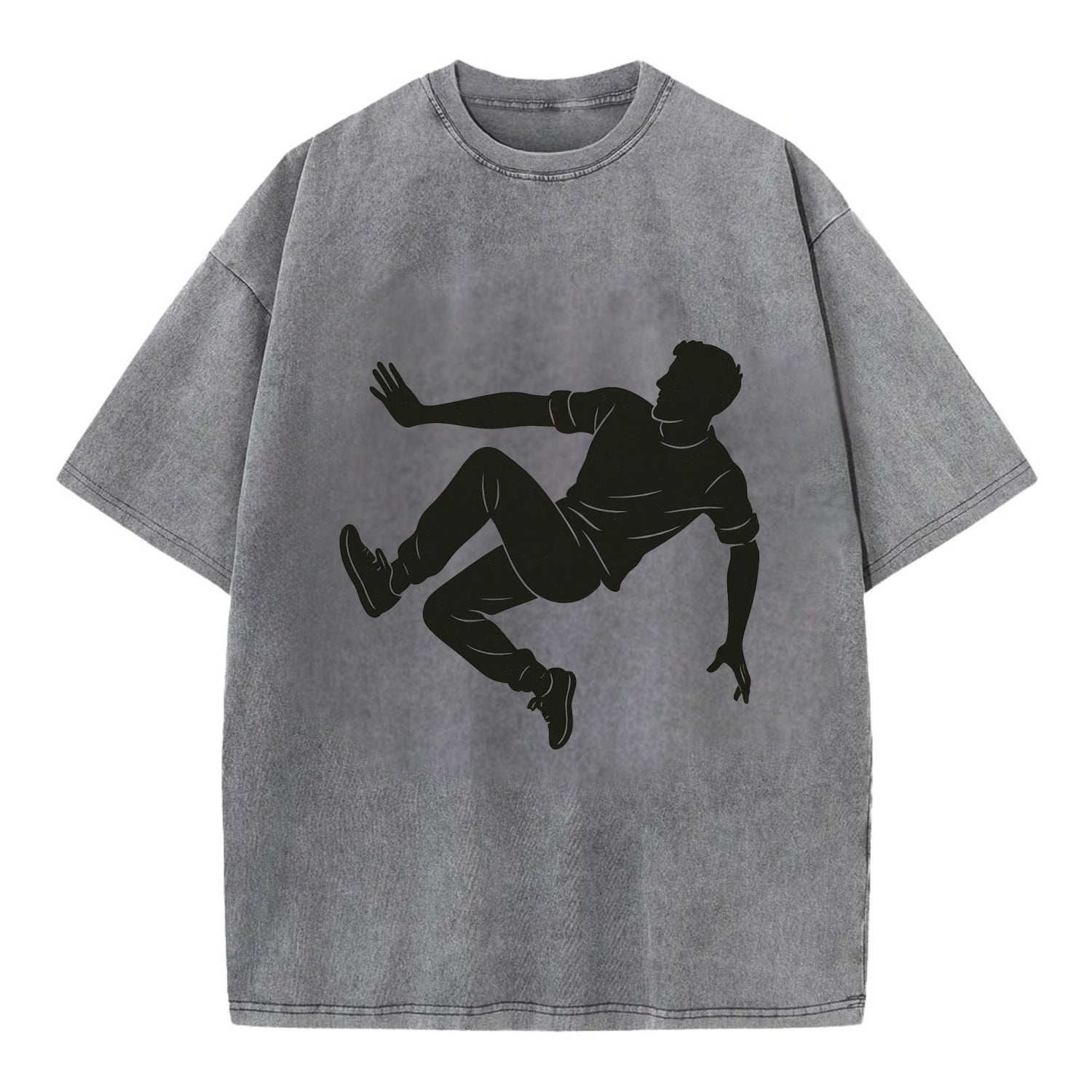 Parkour athlete wall run - Vintage T-shirt - Grey