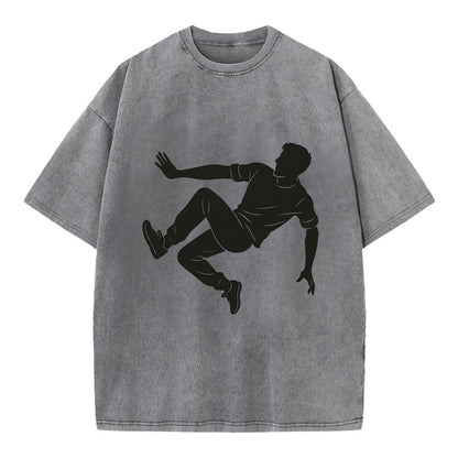 Parkour athlete wall run - Vintage T-shirt - Grey