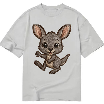 Baby Kangaroo Joey - gray fur, large ears, in pouch peek, bright eyes, - Classic T-shirt - Grey