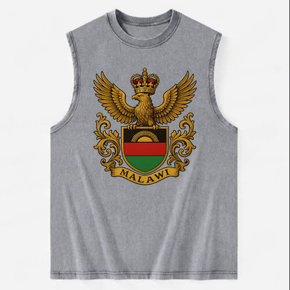 Malawi Royal Logo  - Vintage Washed Tank - Grey