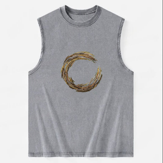 Enso Circle - Vintage Washed Tank - Grey