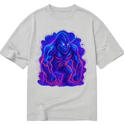 Mighty gorilla with electricity flowing through defined muscles, lightning bolt - Classic T-shirt - Grey