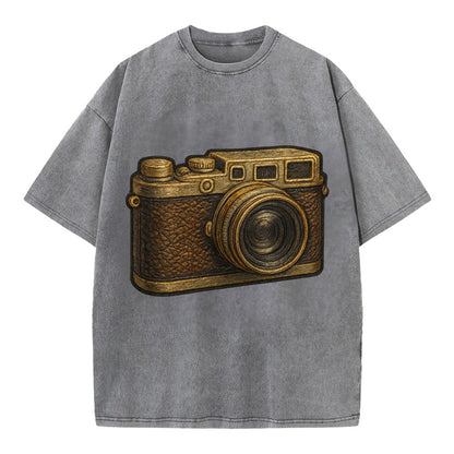 Film Camera  - Vintage T-shirt - Grey