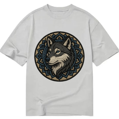 Mandala Wolf Pattern  - Classic T-shirt - Grey