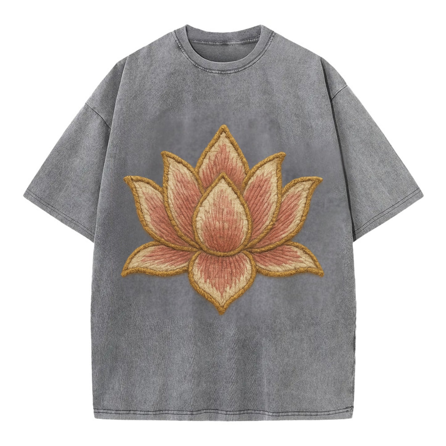 Lotus Flower - Vintage T-shirt - Grey