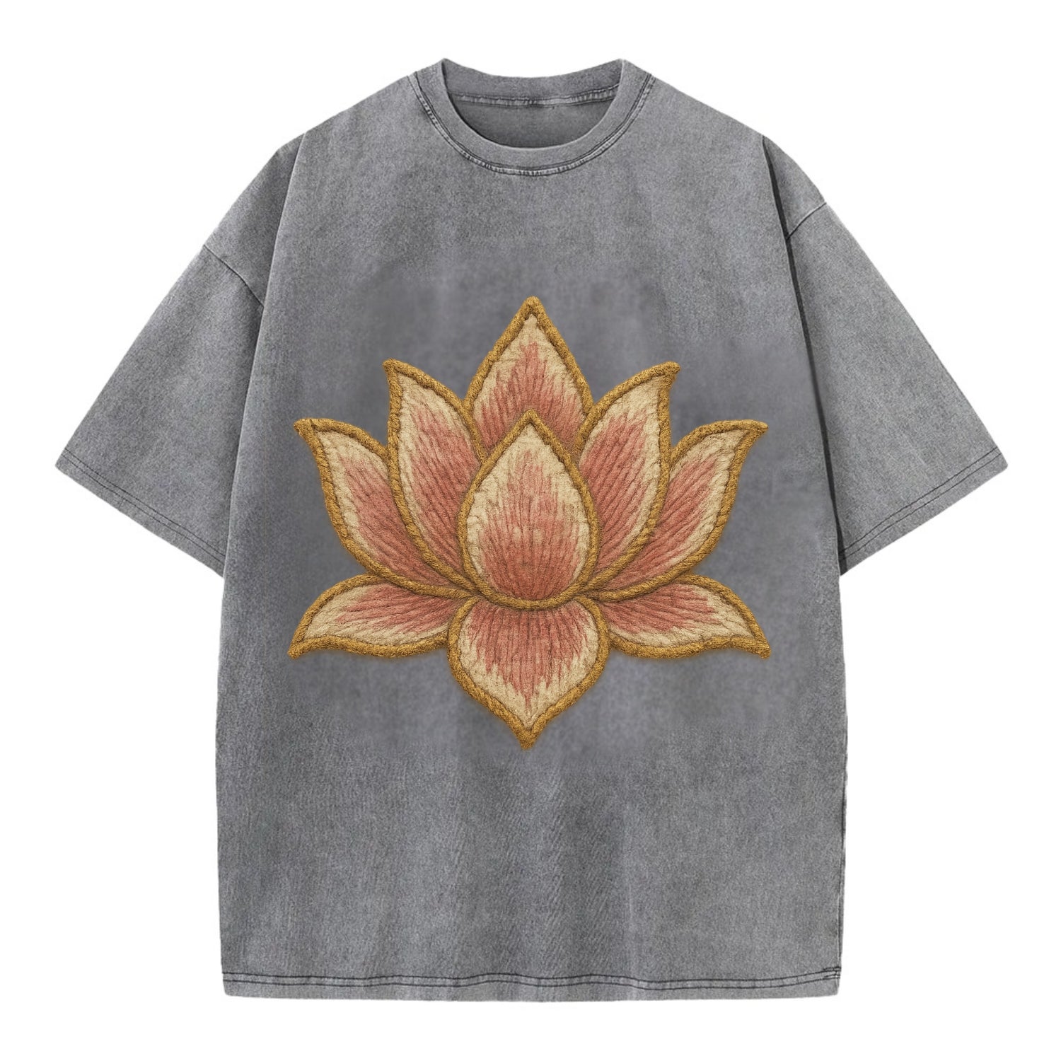 Lotus Flower - Vintage T-shirt - Grey