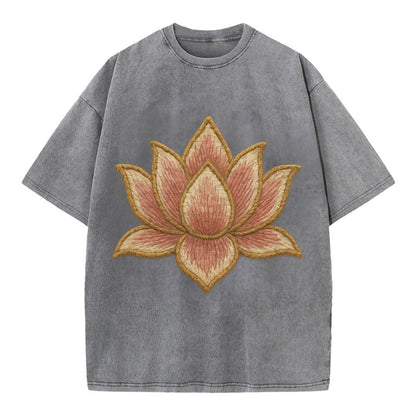 Lotus Flower - Vintage T-shirt - Grey
