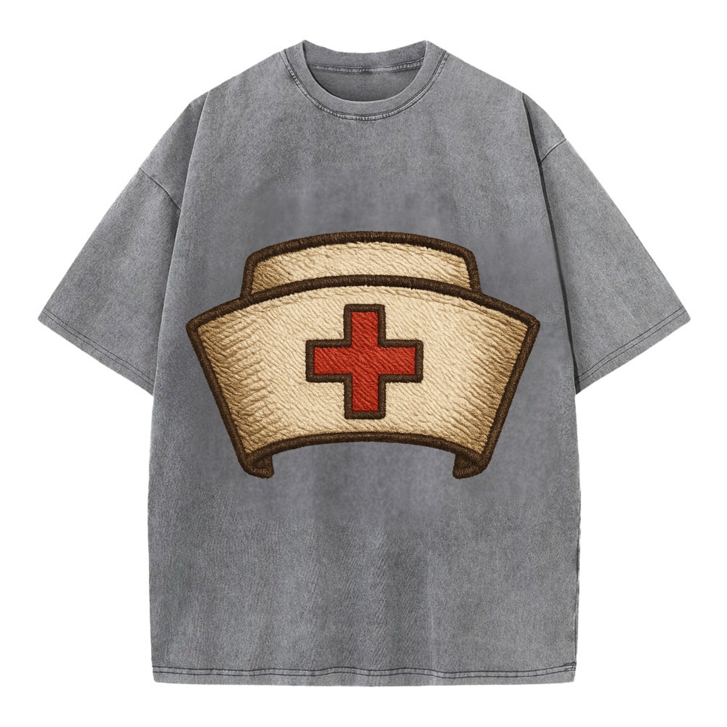 Nurse Cap  - Vintage T-shirt - Grey