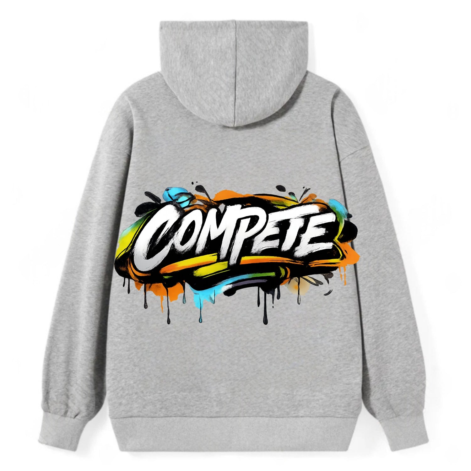Bold typography design - "COMPETE" - competitive spirit, love the game - Classic Pullover Hoodie - Grey