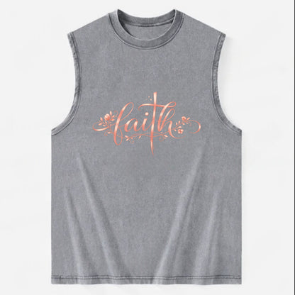 Faith - Vintage Washed Tank - Grey