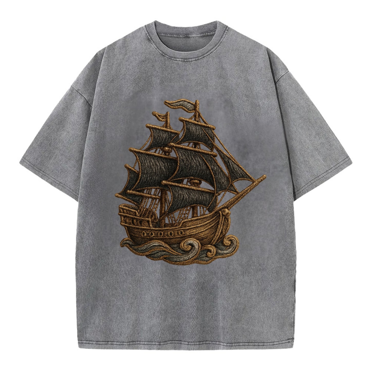 Pirate Ship  - Vintage T-shirt - Grey