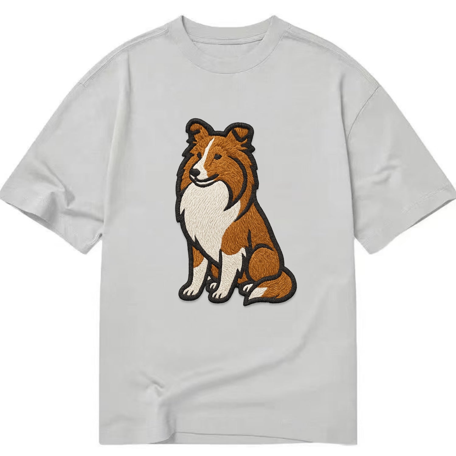 Shetland Sheepdog - Sable and white embr Classic T-shirt - Grey