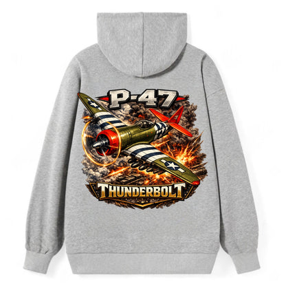 P 47 Thunderbolt - Classic Pullover Hoodie - Grey