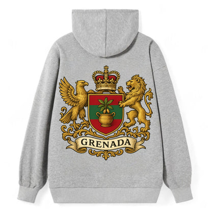 Grenada Heritage Badge  - Classic Pullover Hoodie - Grey