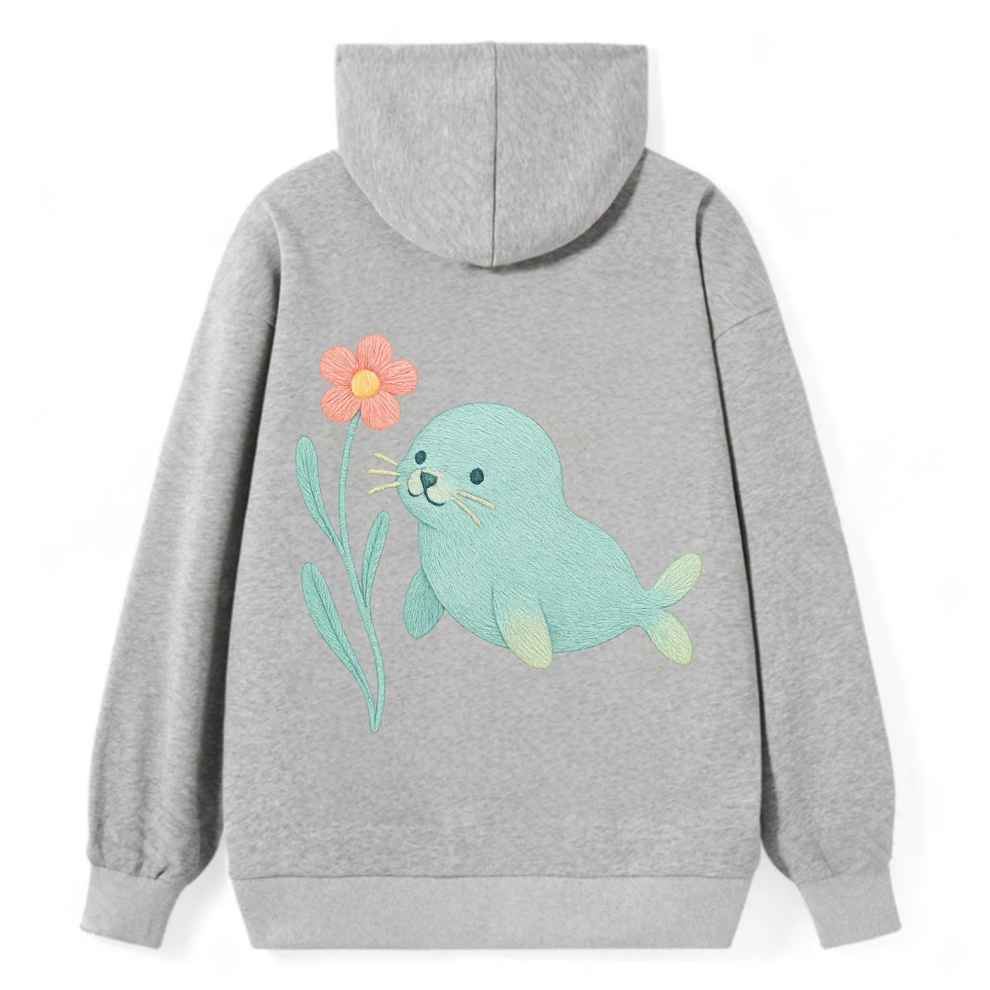 Mint Seal Pup - Classic Pullover Hoodie - Grey