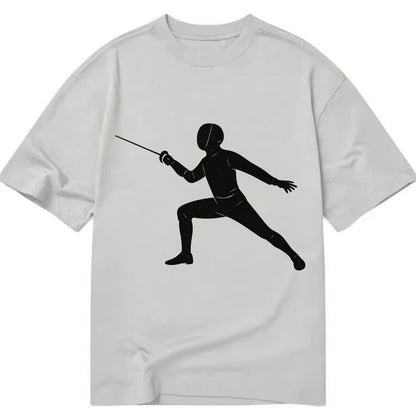Fencer in lunge position - Classic T-shirt - Grey