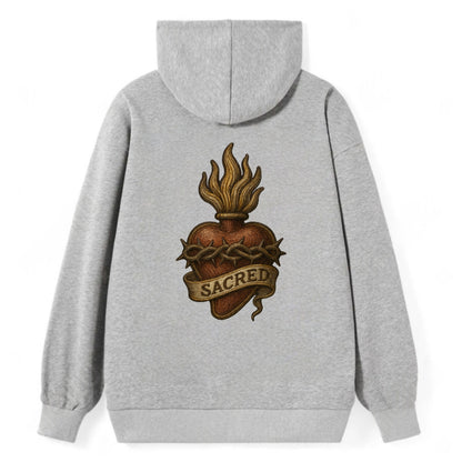 Sacred Heart  - Classic Pullover Hoodie - Grey