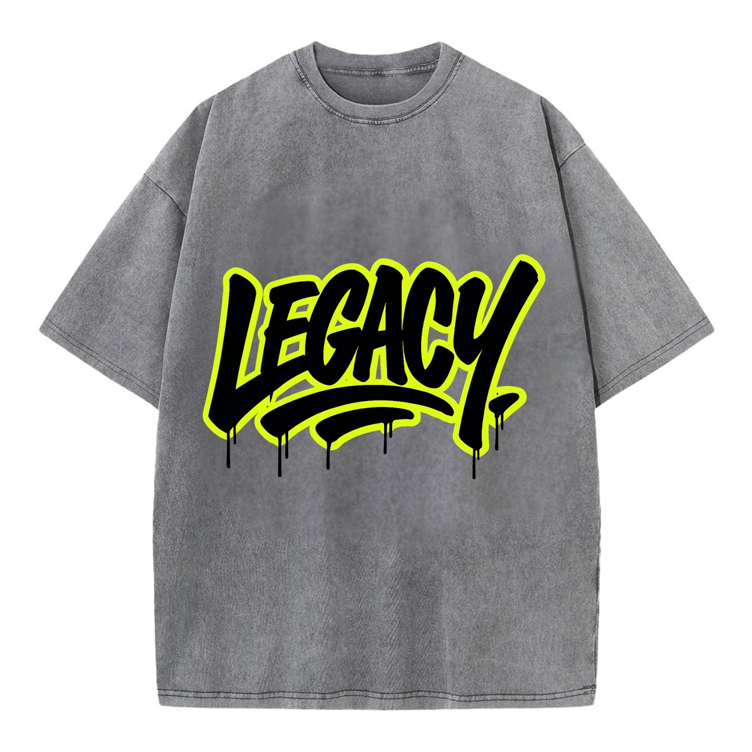 Bold typography design - "LEGACY" - what you leave behind, lasting impact - Vintage T-shirt - Grey