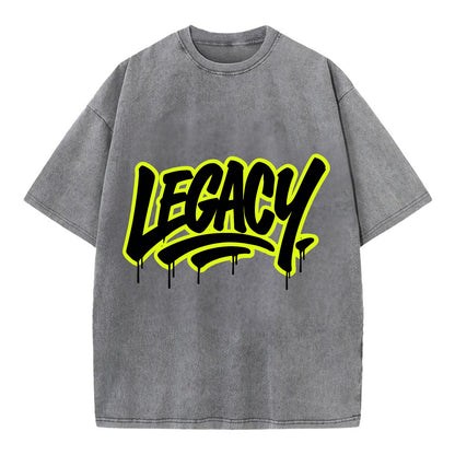 Bold typography design - "LEGACY" - what you leave behind, lasting impact - Vintage T-shirt - Grey