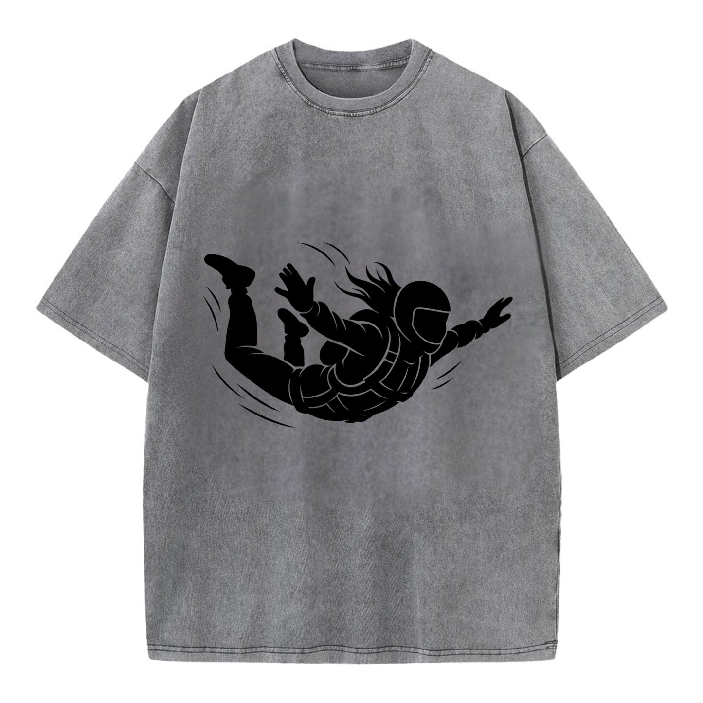Skydiver free-fall position - Vintage T-shirt - Grey