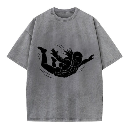 Skydiver free-fall position - Vintage T-shirt - Grey