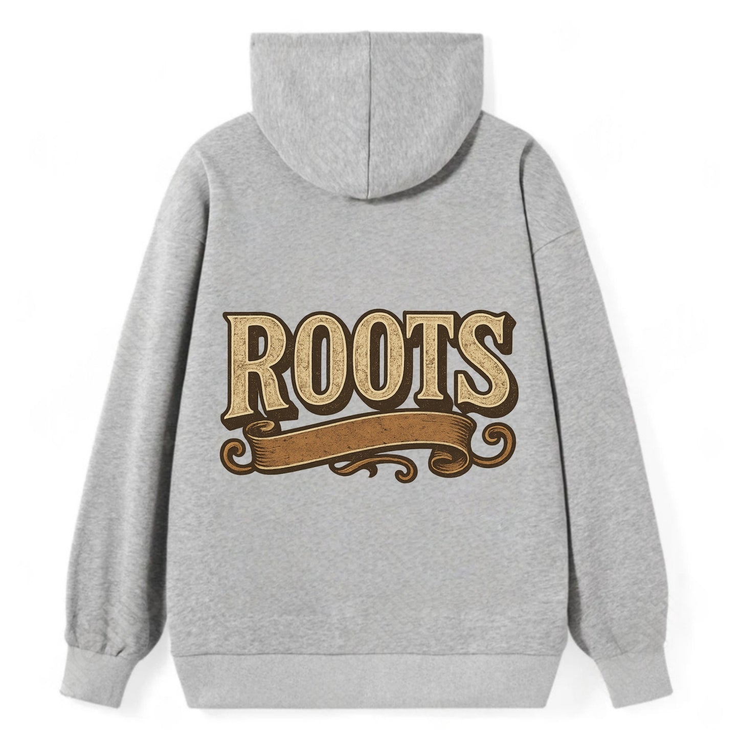 Bold typography design - "ROOTS" - where you come from, heritage - Classic Pullover Hoodie - Grey