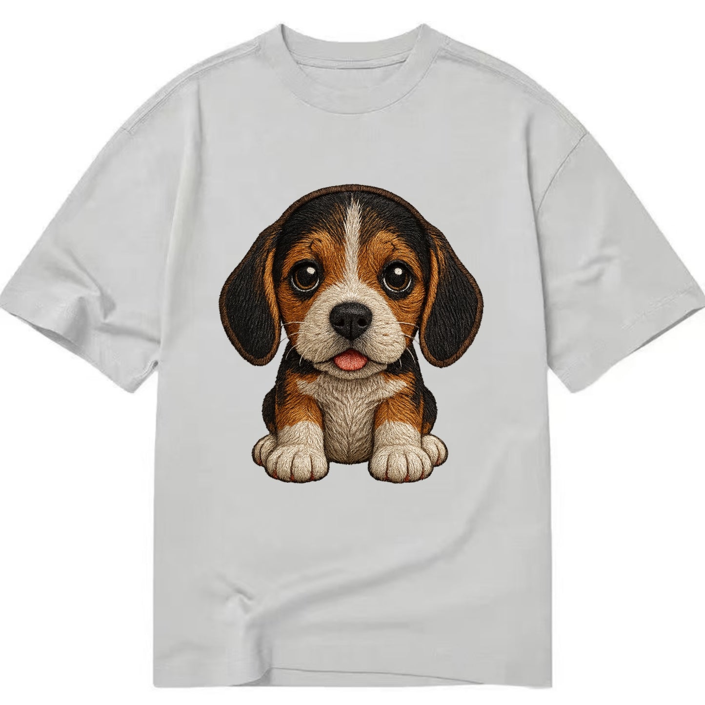 Baby Beagle Puppy - tricolor coat, long droopy ears, big pleading eyes, - Classic T-shirt - Grey
