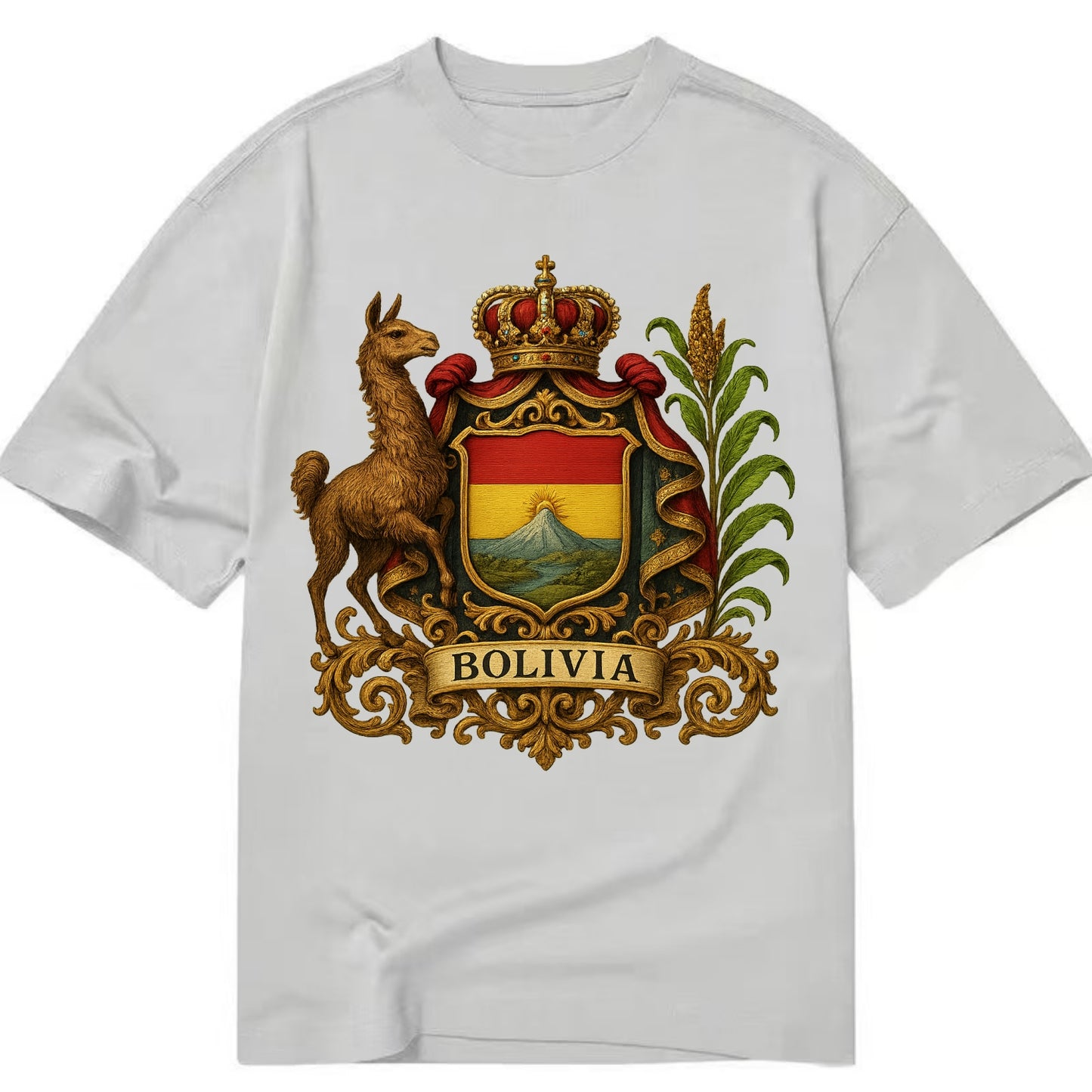 Bolivia Royal Logo  - Classic T-shirt - Grey