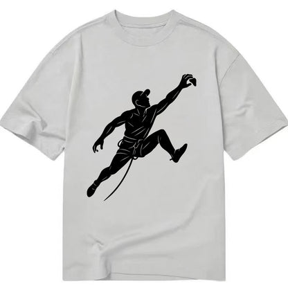 Rock wall climber reaching hold - Classic T-shirt - Grey