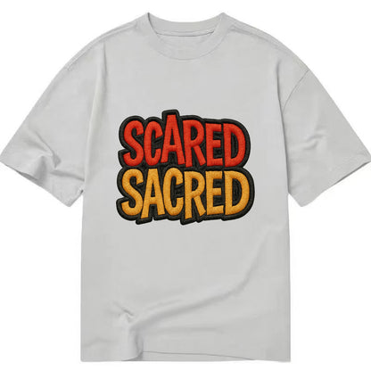 SCARED;SACRED JOURNEY Spiritual Purple Hat - Classic T-shirt - Grey