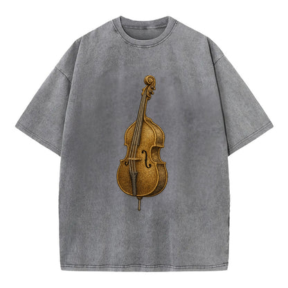Acoustic Bass  - Vintage T-shirt - Grey