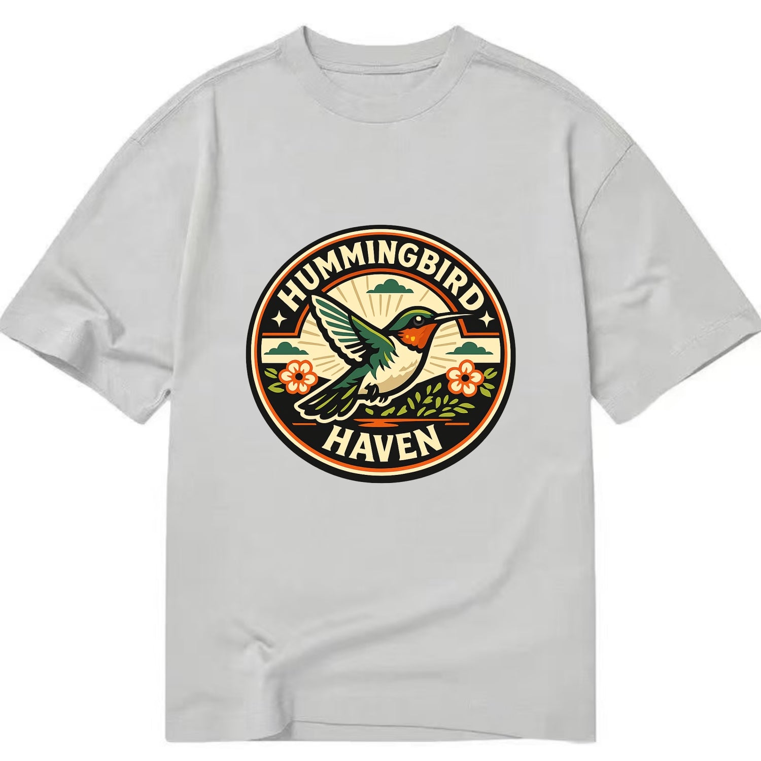 Hummingbird Sanctuary Emblem - Classic T-shirt - Grey