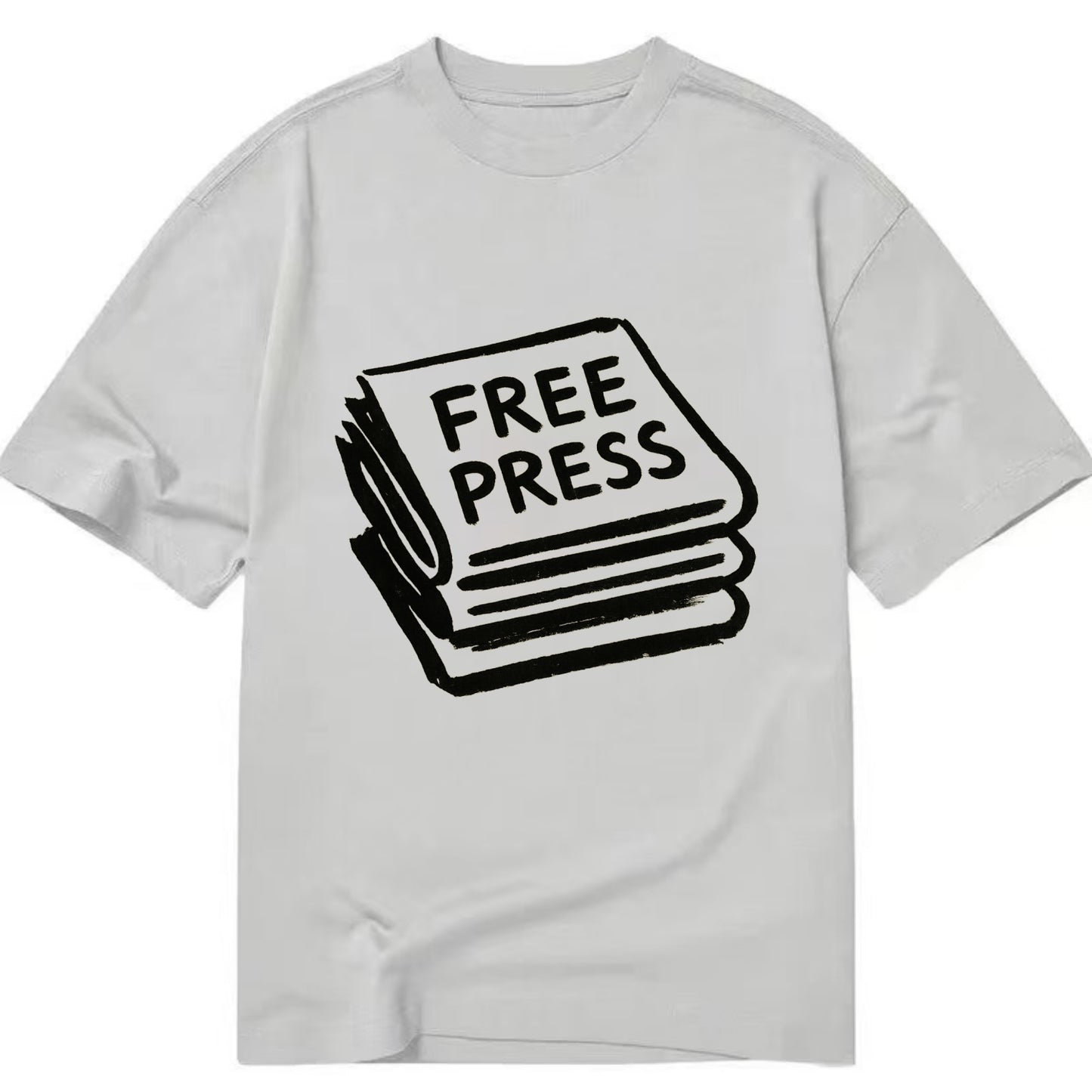 Stack of newspapers - free press bold ink brushstrokes - Classic T-shirt - Grey