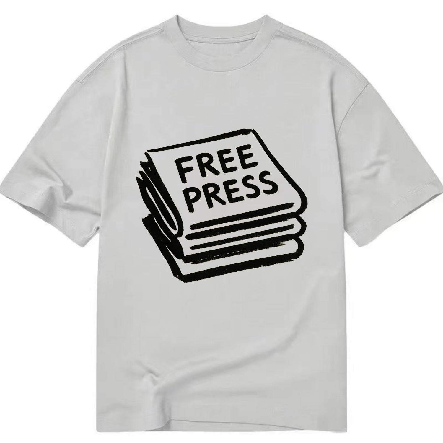 Stack of newspapers - free press bold ink brushstrokes - Classic T-shirt - Grey