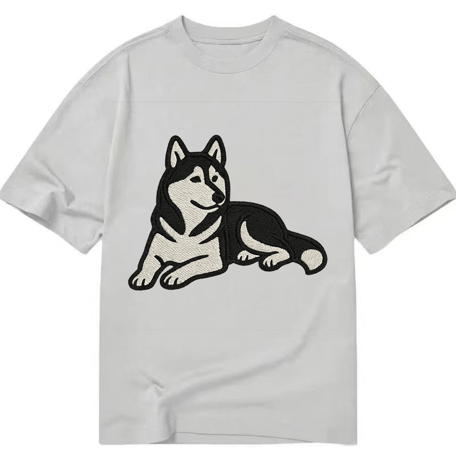 Siberian Husky - Black and white relaxed Classic T-shirt - Grey
