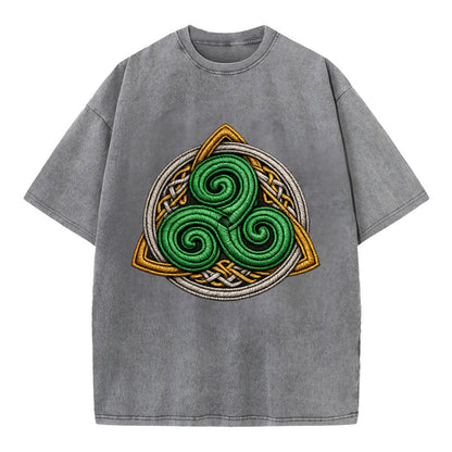 Spiral Knot Triskele - Vintage T-shirt - Grey