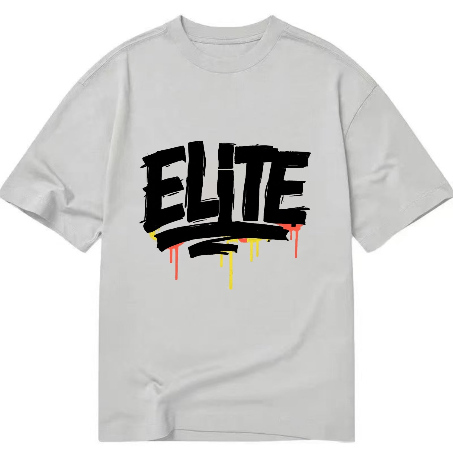 Bold typography design - "ELITE" - top tier, highest level - Classic T-shirt - Grey