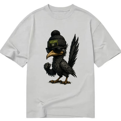Vegas Roadrunner wearing Raiders beanie with neon patch and wayfarer sunglasses - Classic T-shirt - Grey